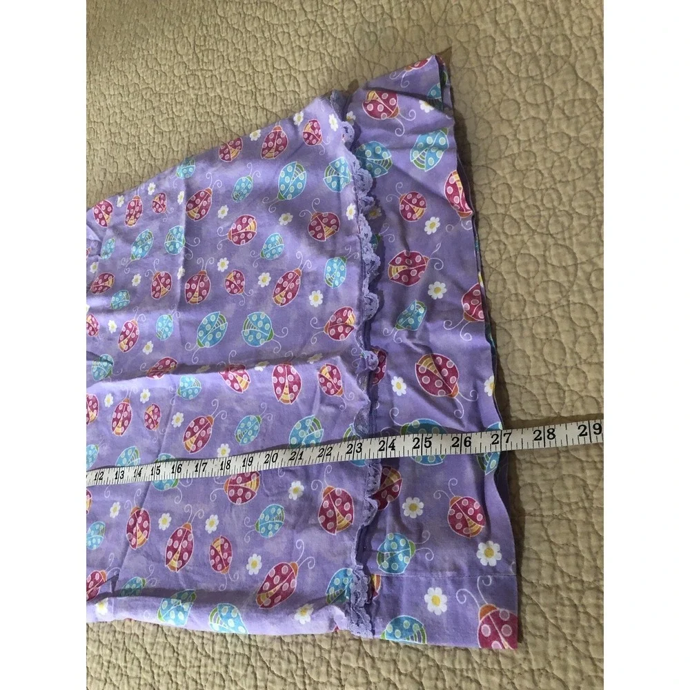 Hand Crafted‎ Pillow Case Purple Lady Bugs Flower Girls Bedroom Twin Pillow Sham